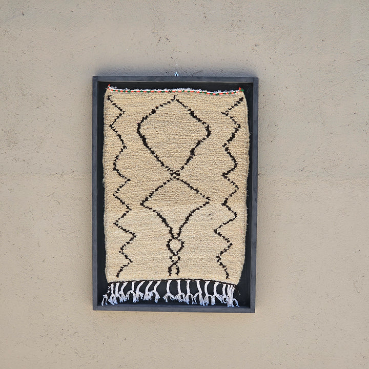 Svart Diamant Inramad Berbermatta Konst - 100x76x5cm