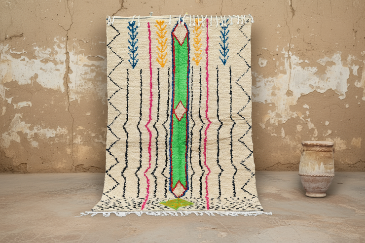 Handgjord Azilal-matta, 255 x 145 cm, AZO-564