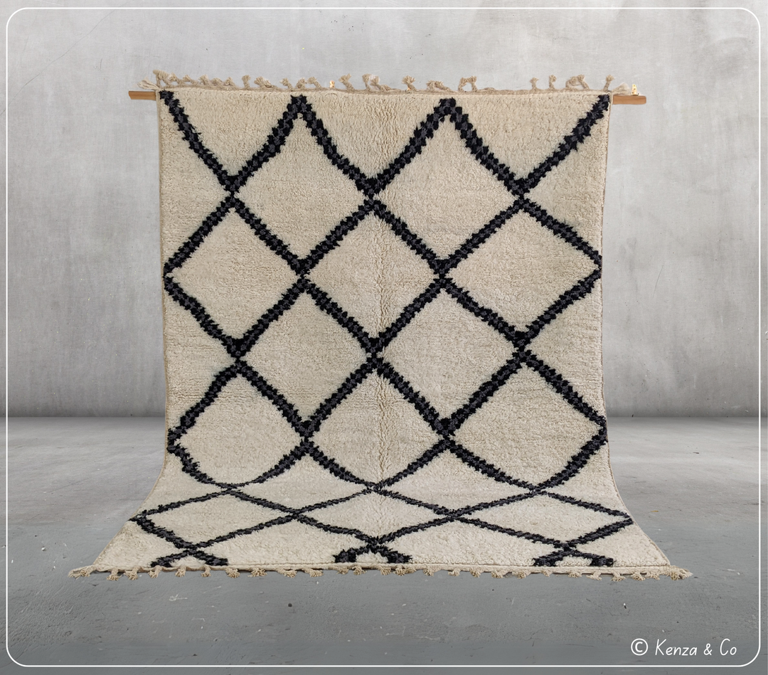 モロッコ　Beni Ourain Beni ourain runner Moroccan rug - 3.12 x 6.07 ft / 95 x 185 cm
