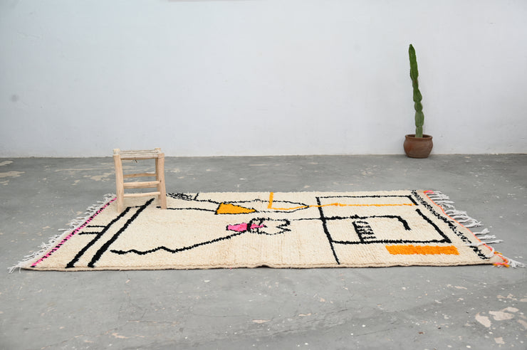 Käsintehty Azilal-matto, 240 x 150 cm, AZO-491