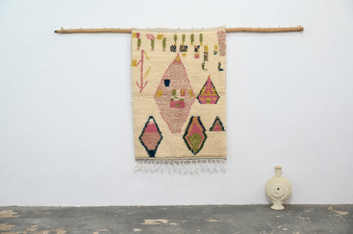 Colorful Handwoven Wool Rug, 130 x 100 cm  - P500