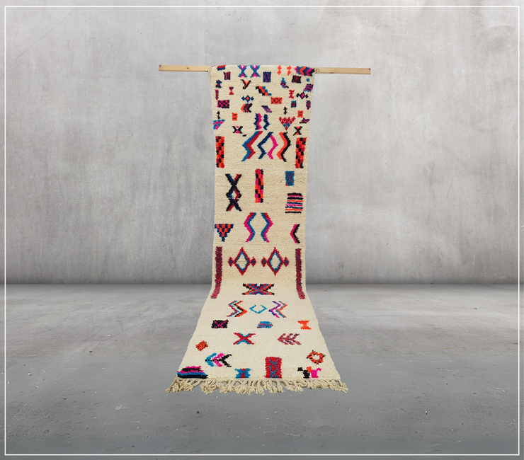 Colorful Azilal RUNNER Rug, 300 x 75 cm || 9,84 x 2,46 feet, R-100