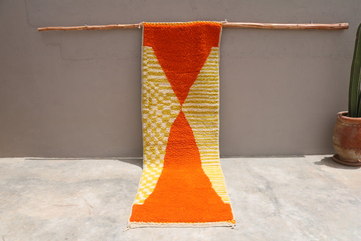 Tappeto in lana tessuto a mano colorato, 300 x 95 cm - R310