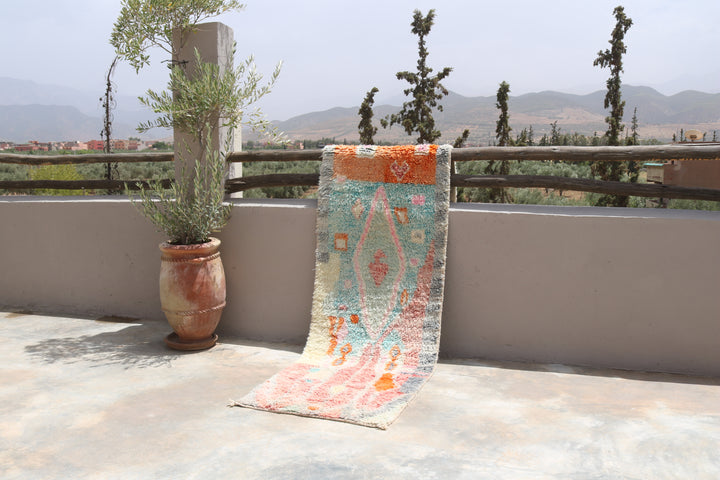 Colorful Handwoven Wool Rug, 310 x 80 cm - R360