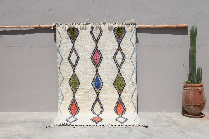 Tapis fait main coloré, 255 x 155 cm - AZ829