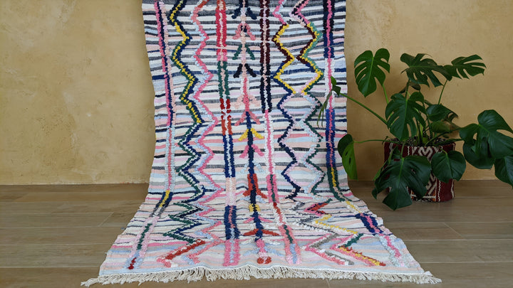 Boucherouite Rug, 220 x 110 cm || 7.22 x 3.61 feet