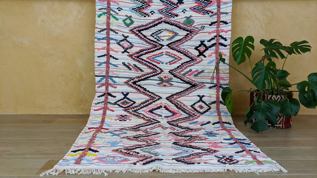 Small Moroccan Boucherouite Rug, store moroccan boucherouite rug , azilal rug ,vintage boucherouite , berber boucherouite