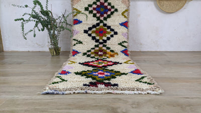 Vintage Berber Rug - 190 x 75 cm || 6.23 x 2.46 feet