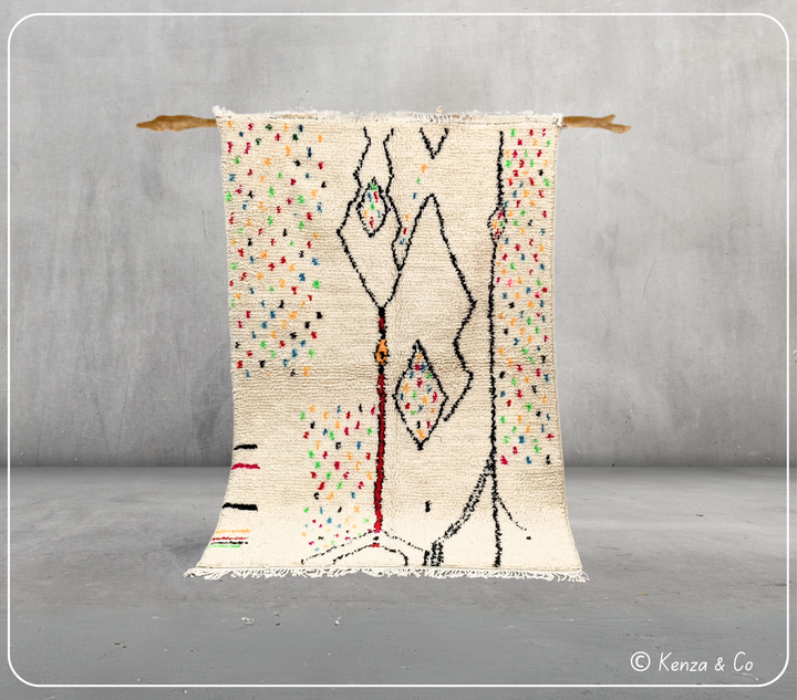 Handgefertigter Azilal-Teppich, 234 x 147 cm, AZD-410