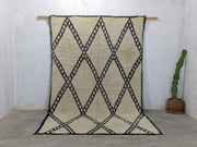 Vintage 1980s Beni Ouarain Handwoven Rug, 280 x 175 cm || 9,19 x 5,74 feet, V-7504