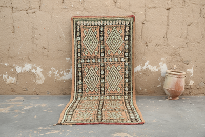 Vintage 1970s Handwoven Boujaad Rug, 340 x 140 cm, V-148