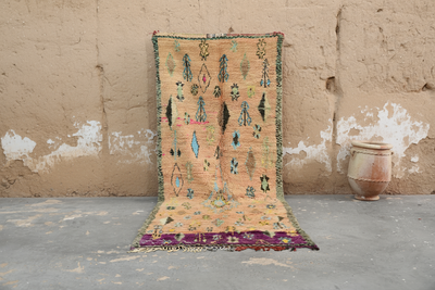 Vintage 1970s Handwoven Boujaad Rug, 350 x 135 cm, V-149