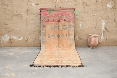 Vintage 1970s Handwoven Boujaad Rug, 385 x 150 cm, V-151