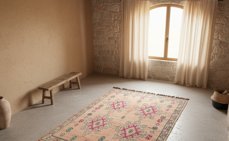 Vintage 1970s Handwoven Boujaad Rug, 240 x 155 cm, V-152
