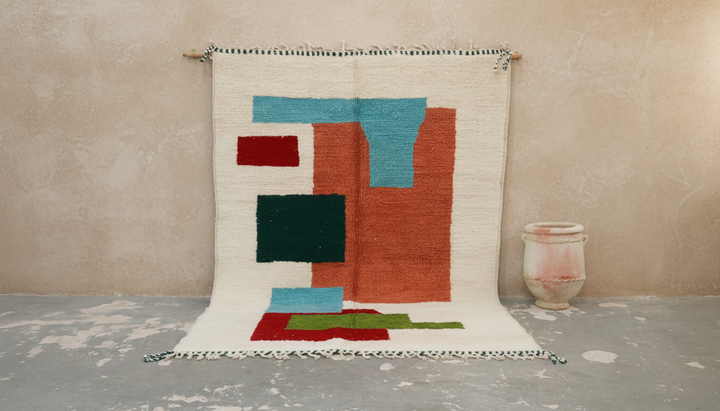 Stort Azilal-teppe 295×210 – Moderne Berber Abstrakt Komposisjon, GO-965