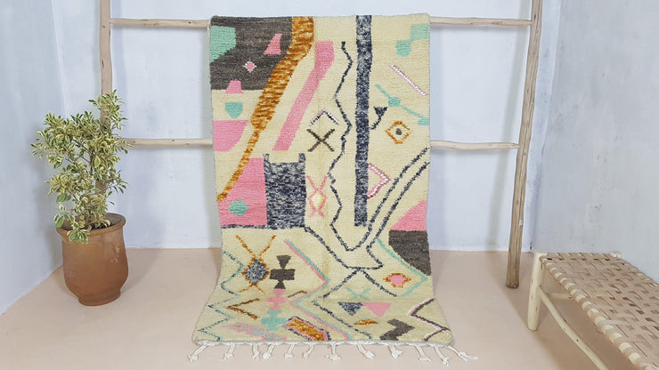 Handmade Azilal rug, 220 x 130 cm || 7.22 x 4.27 feet - KENZA & CO