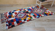 Vintage Boucherouite Rug - 230 x 110 cm || 7.55 x 3.61 feet